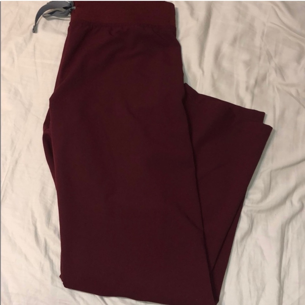 Figs burgundy scrub pant